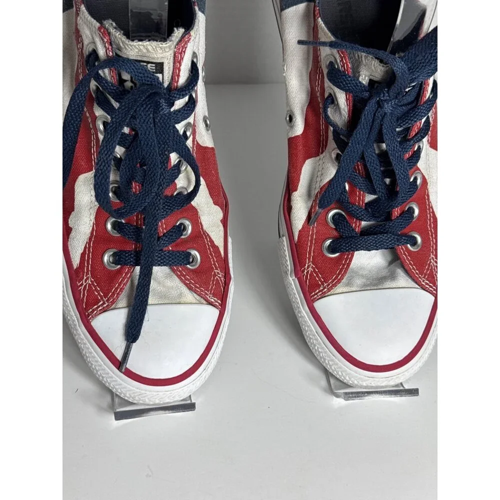 Converse All Star Low Top Sneakers American Flag Print Canvas Size 8.5 Mens - Picture 5 of 16